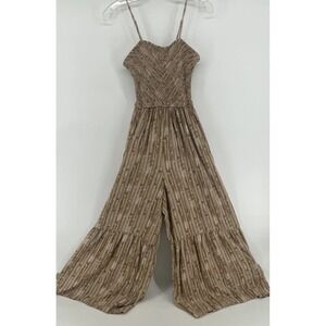 Millibon Wide Leg Jumpsuit Women's Small Boho Festival Palazzo Ruffle Pant